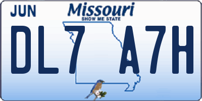 MO license plate DL7A7H