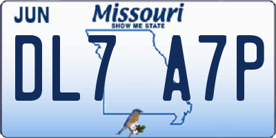 MO license plate DL7A7P