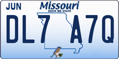 MO license plate DL7A7Q
