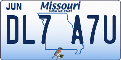 MO license plate DL7A7U