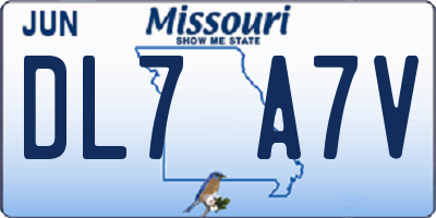 MO license plate DL7A7V