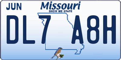 MO license plate DL7A8H