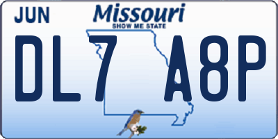 MO license plate DL7A8P