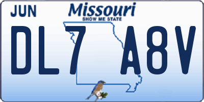 MO license plate DL7A8V