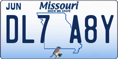 MO license plate DL7A8Y