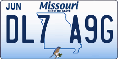 MO license plate DL7A9G