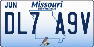 MO license plate DL7A9V