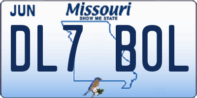 MO license plate DL7B0L