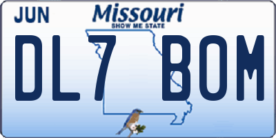 MO license plate DL7B0M