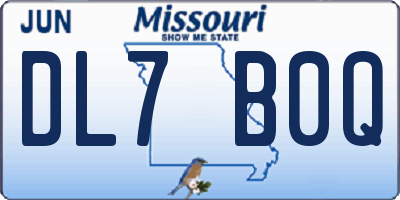 MO license plate DL7B0Q
