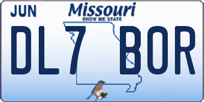 MO license plate DL7B0R
