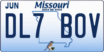 MO license plate DL7B0V