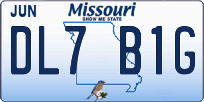 MO license plate DL7B1G