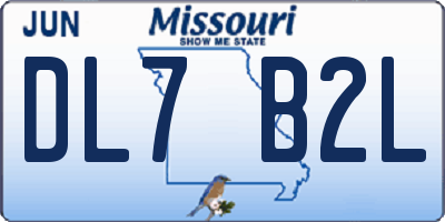 MO license plate DL7B2L