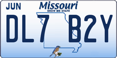 MO license plate DL7B2Y