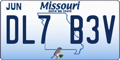 MO license plate DL7B3V