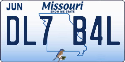 MO license plate DL7B4L