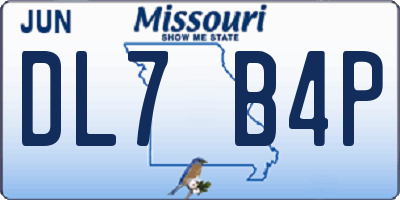 MO license plate DL7B4P