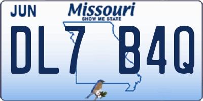 MO license plate DL7B4Q