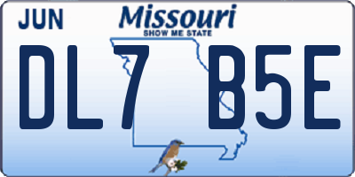 MO license plate DL7B5E