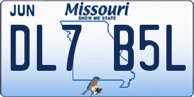 MO license plate DL7B5L