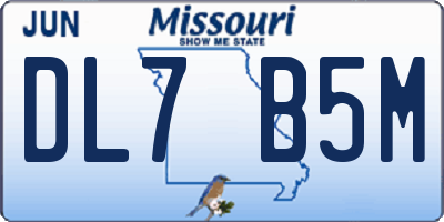 MO license plate DL7B5M