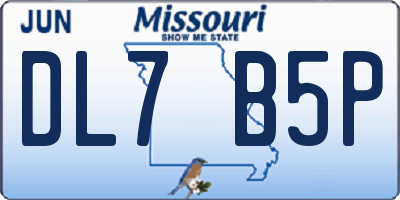 MO license plate DL7B5P