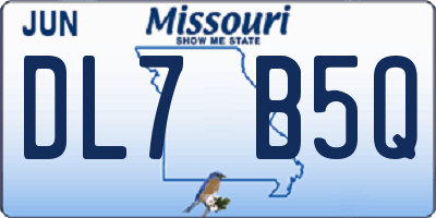 MO license plate DL7B5Q