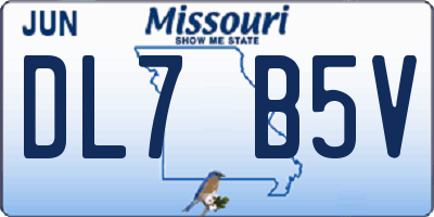 MO license plate DL7B5V