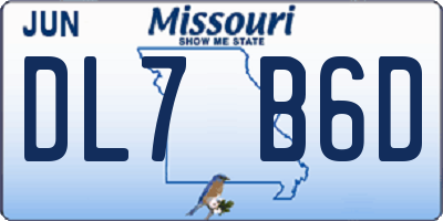 MO license plate DL7B6D