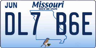 MO license plate DL7B6E