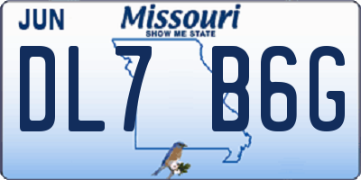 MO license plate DL7B6G