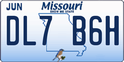 MO license plate DL7B6H