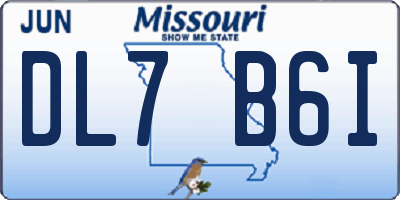 MO license plate DL7B6I