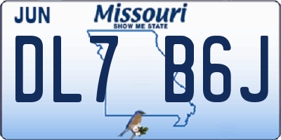 MO license plate DL7B6J