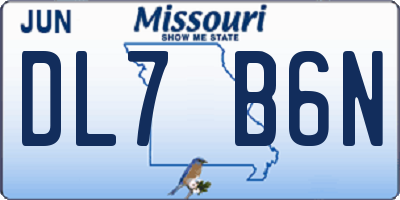 MO license plate DL7B6N