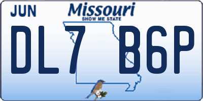 MO license plate DL7B6P