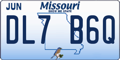 MO license plate DL7B6Q