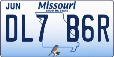 MO license plate DL7B6R