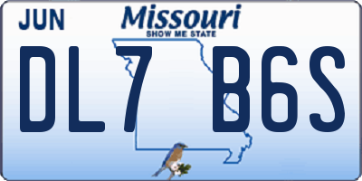 MO license plate DL7B6S
