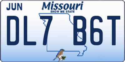 MO license plate DL7B6T