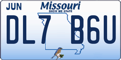 MO license plate DL7B6U
