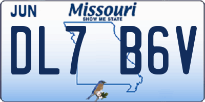 MO license plate DL7B6V