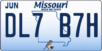 MO license plate DL7B7H