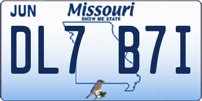 MO license plate DL7B7I