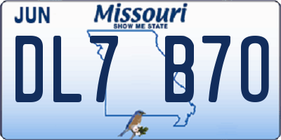 MO license plate DL7B7O