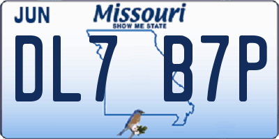 MO license plate DL7B7P