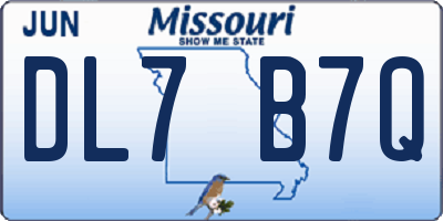 MO license plate DL7B7Q