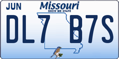 MO license plate DL7B7S