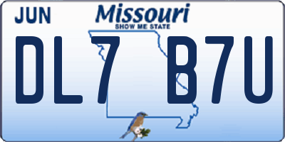 MO license plate DL7B7U